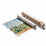 Extra large wall art featuring a Paul Cézanne floral design in muted earth tones on rolled canvas.