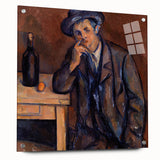 Acrylic print of a Paul Cézanne landscape in muted earth tones, suitable for dining room decor.