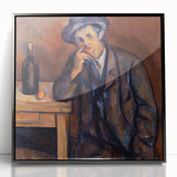 Large abstract wall art by Paul Cézanne featuring muted earth tones in a mid-century modernist style.