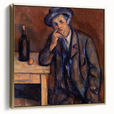 Framed canvas of Paul Cézanne's landscape painting in muted earth tones, ideal for bedroom wall art.