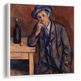 Vintage poster art featuring a colorful Paul Cézanne design on a large framed canvas, ideal for living room decor.