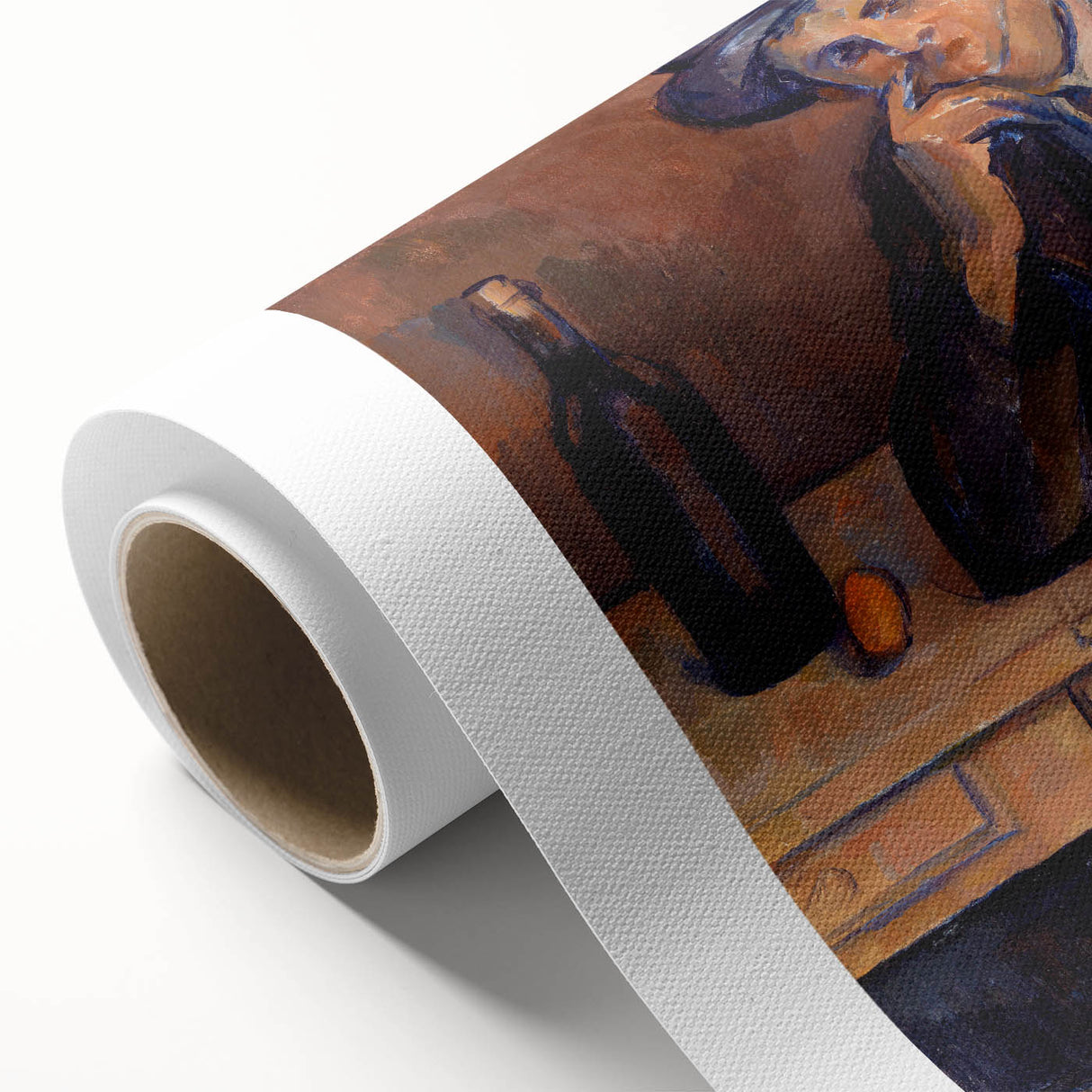 Art deco poster of a serene landscape in muted green and blue tones on rolled canvas, ideal for nursery wall art.