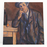 Black and white print of Paul Cézanne's artwork on stretched canvas, suited for kitchen wall art.