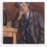 Large black and white print of Paul Cézanne's artwork on stretched canvas, suited for kitchen art.