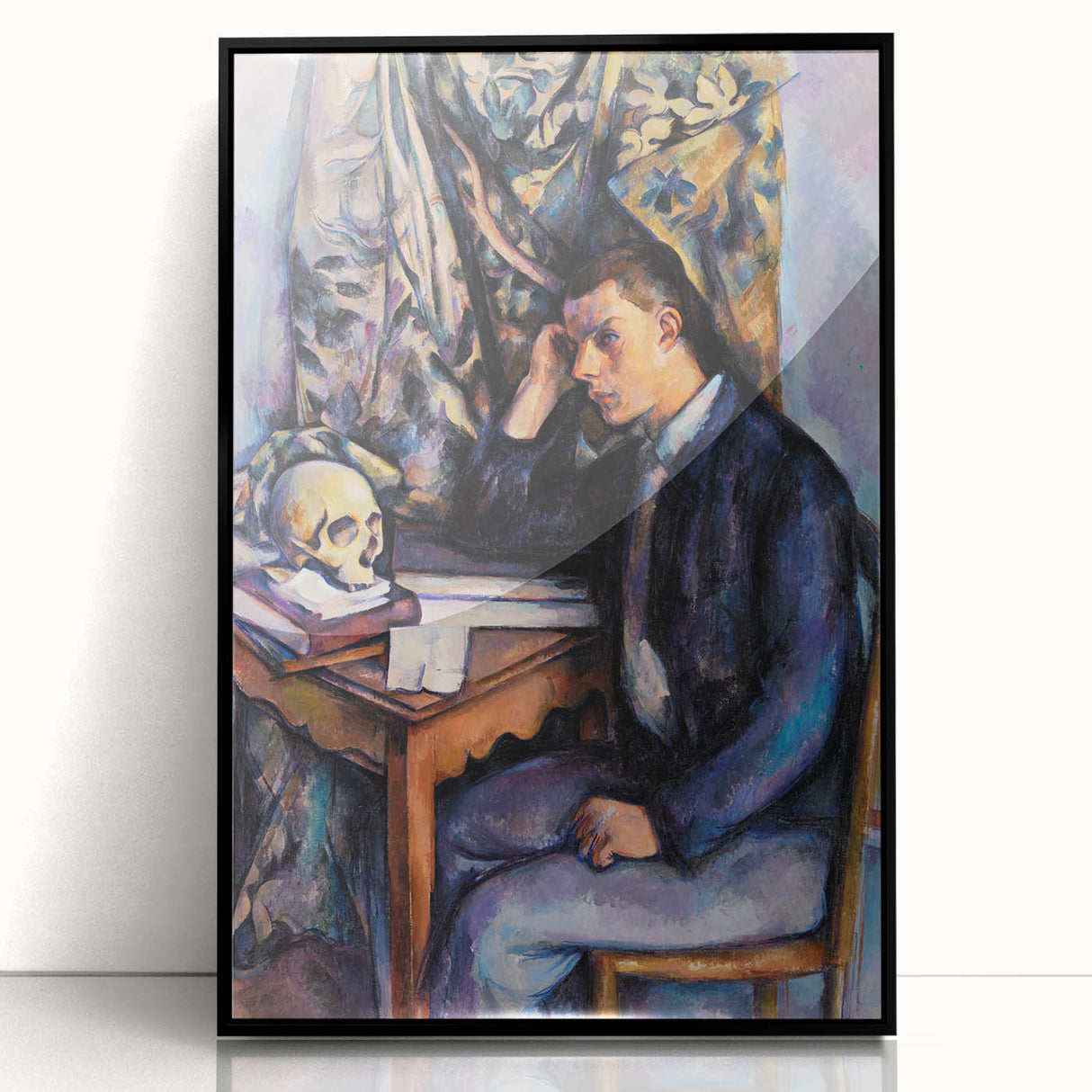 Large abstract wall art by Paul Cézanne featuring muted earth tones in a mid-century modernist style.