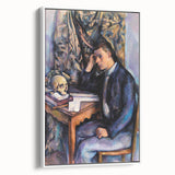 Vintage poster art of a Paul Cézanne design, featuring colorful art on extra large framed canvas.