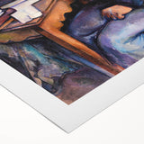 Art deco poster featuring a Paul Cézanne design in muted earth tones on rolled canvas, suitable for dining room walls.