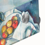 Large abstract wall art by Paul Cézanne depicting a mid-century modernist style on acrylic glass, ideal for dining room art.