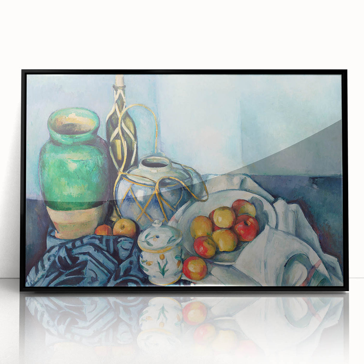Large abstract wall art by Paul Cézanne featuring muted earth tones in a mid-century modernist style.