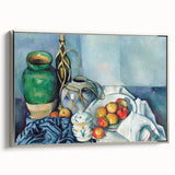 Framed canvas of a Paul Cézanne landscape painting featuring colorful rolling hills.