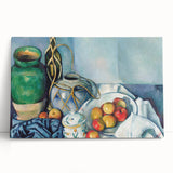 Black and white print of Paul Cézanne's artwork on stretched canvas, ideal for kitchen wall art or bedroom decor.