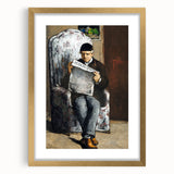 Extra large abstract art print of Paul Cézanne's work in gold frame, featuring textured brushstrokes and muted colors.