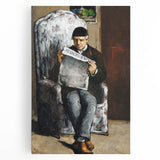 Black and white print of Paul Cézanne's artwork on stretched canvas, ideal for kitchen wall art.