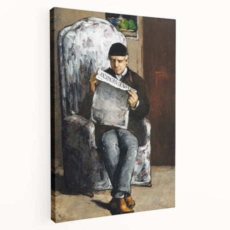Paul Cézanne's 'The Impressionists and Beyond' on stretched canvas, featuring earthy green and brown tones.