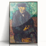 Paul Cézanne framed acrylic print featuring a still life with fruit, in muted earth tones, ideal for nursery wall art.