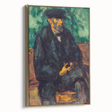 Framed canvas featuring a vintage-style landscape painting by Paul Cézanne, ideal for bedroom wall art.