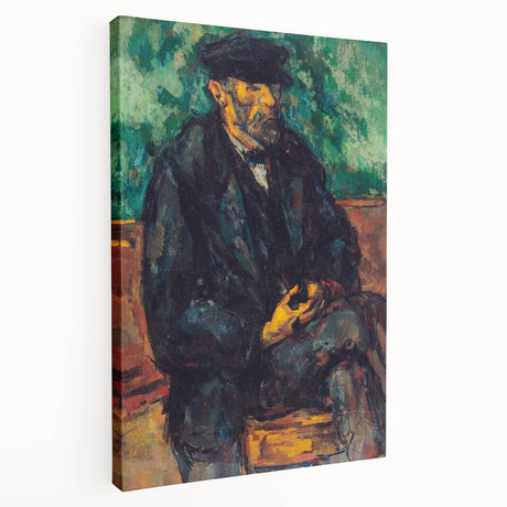 Paul Cézanne-inspired still life painting on stretched canvas featuring muted earth tones, ideal for kitchen wall art.