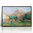 Large abstract wall art by Paul Cézanne featuring muted earth tones in a mid-century modernist style.