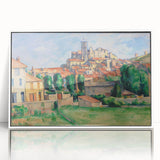 Acrylic print of a Paul Cézanne painting featuring muted earth tones in an art deco style, ideal for modern art wall decor.