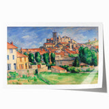 Paul Cézanne floral art on extra large rolled canvas, featuring soft pastel hues, ideal for dining room wall decor.