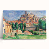 Black and white print of Paul Cézanne's artwork on stretched canvas, ideal for kitchen wall art or bedroom decor.