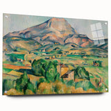 Acrylic print of a Paul Cézanne painting featuring muted earth tones, ideal for dining room decor.