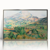 Mid-century modernist art by Paul Cezanne, featuring muted earth tones on a framed acrylic, ideal for modern art wall decor.
