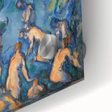 Large abstract wall art by Paul Cezanne featuring muted earth tones on acrylic glass, ideal for dining room ambiance.