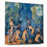 Acrylic print of a large abstract art by Paul Cezanne in muted earth tones, ideal for bedroom or dining room decor.