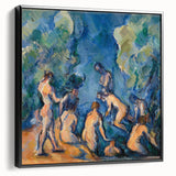 Black and white framed canvas of a Paul Cézanne landscape painting, ideal for bedroom wall art.