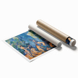 Extra large rolled print featuring a Paul Cézanne floral art in muted greens and blues.