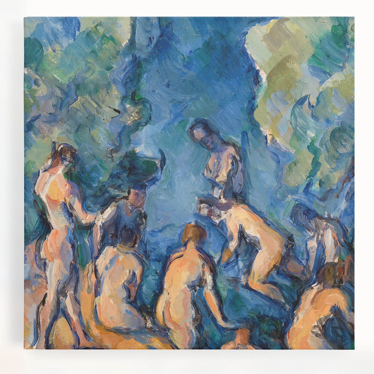 Black and white print of Paul Cézanne's artwork on large stretched canvas, ideal for kitchen wall art.