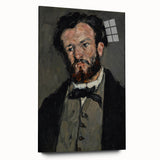 Acrylic print of a large abstract wall art by Paul Cézanne in muted earth tones, ideal for bedroom or dining room decor.