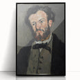 Large abstract wall art by Paul Cezanne featuring bold, colorful brushstrokes on a black framed acrylic.