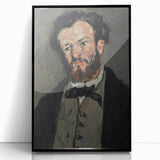 Large abstract wall art by Paul Cezanne featuring bold, colorful brushstrokes on a black framed acrylic.