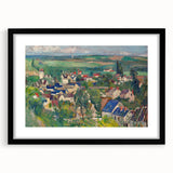 Extra large wall art featuring a colorful, textured abstract print by Paul Cezanne, framed in black.