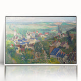 Acrylic print of a Paul Cézanne painting in muted tones, framed in white, suitable as modern art wall decor or for a nursery.