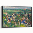 Black and white framed canvas of a Paul Cézanne landscape painting, ideal for bedroom wall art.