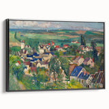 Black and white framed canvas of a Paul Cézanne landscape painting, ideal for bedroom wall art.