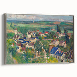 Framed canvas depicting a Paul Cézanne landscape with colorful brushstrokes, ideal for adding a vintage touch to any room.