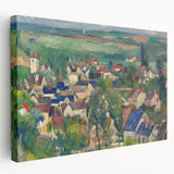 Paul Cézanne's landscape painting on stretched canvas, featuring muted earth tones, ideal for kitchen wall art.