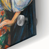 Large abstract wall art by Paul Cézanne featuring muted earth tones on acrylic glass, ideal for dining room ambiance.