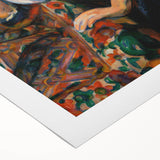 Art deco poster featuring a Paul Cézanne landscape in muted earth tones on rolled canvas, suitable for dining room decor.