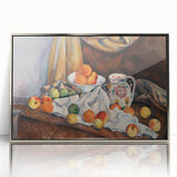Mid-century modernist art by Paul Cezanne featuring a framed acrylic silver print with muted earth tones.