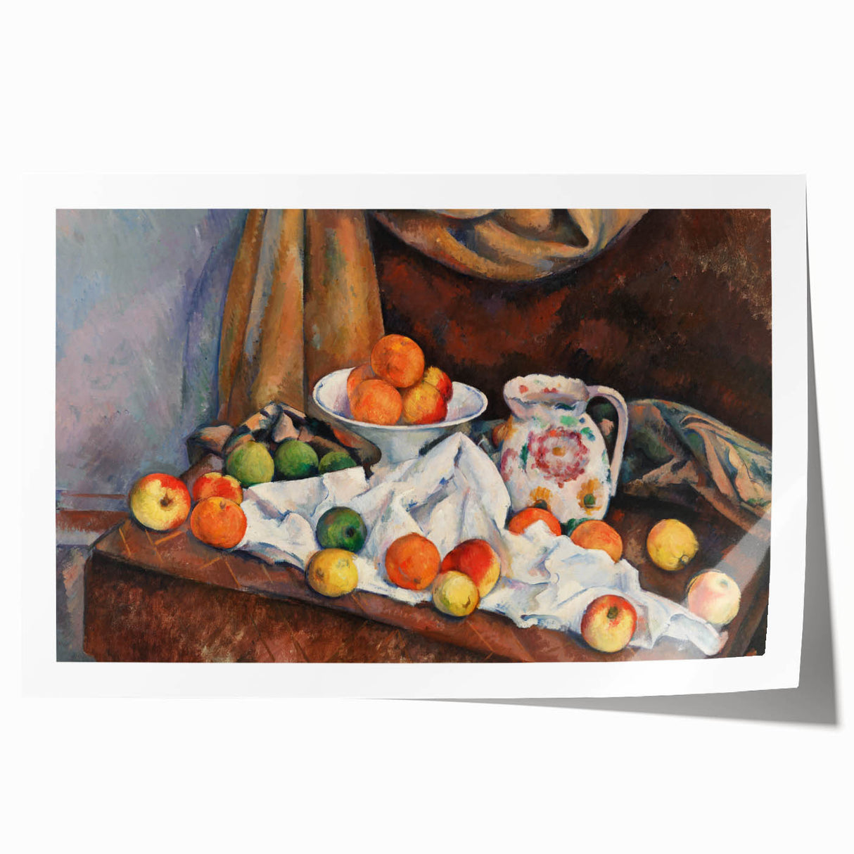 Rolled print of Paul Cezanne's floral artwork, featuring soft pastel colors, ideal for art wall dining room or bathroom.