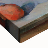 Large art featuring a black and white landscape painting on stretched canvas, ideal for bedroom decor.