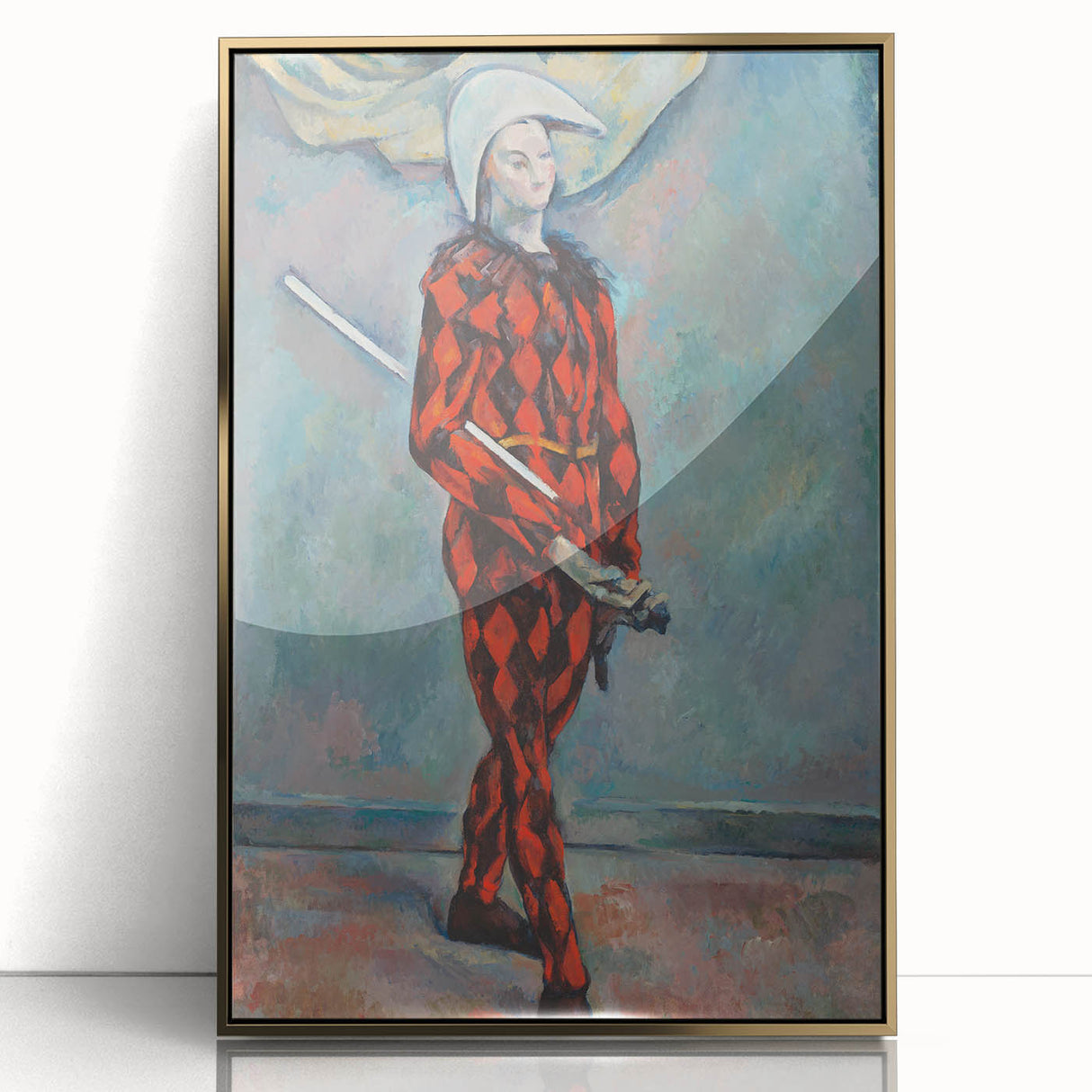 Large art print of Paul Cézanne's work in a gold frame.