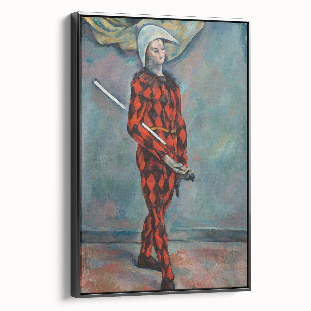 Black and white landscape painting on framed canvas featuring a vintage poster art style, ideal for bedroom decor.