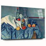 Acrylic print of a large abstract Paul Cézanne design in earthy green and blue tones, ideal for bedroom or dining room art.