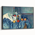 Black and white framed canvas of a Paul Cézanne landscape painting, ideal for bedroom wall art.